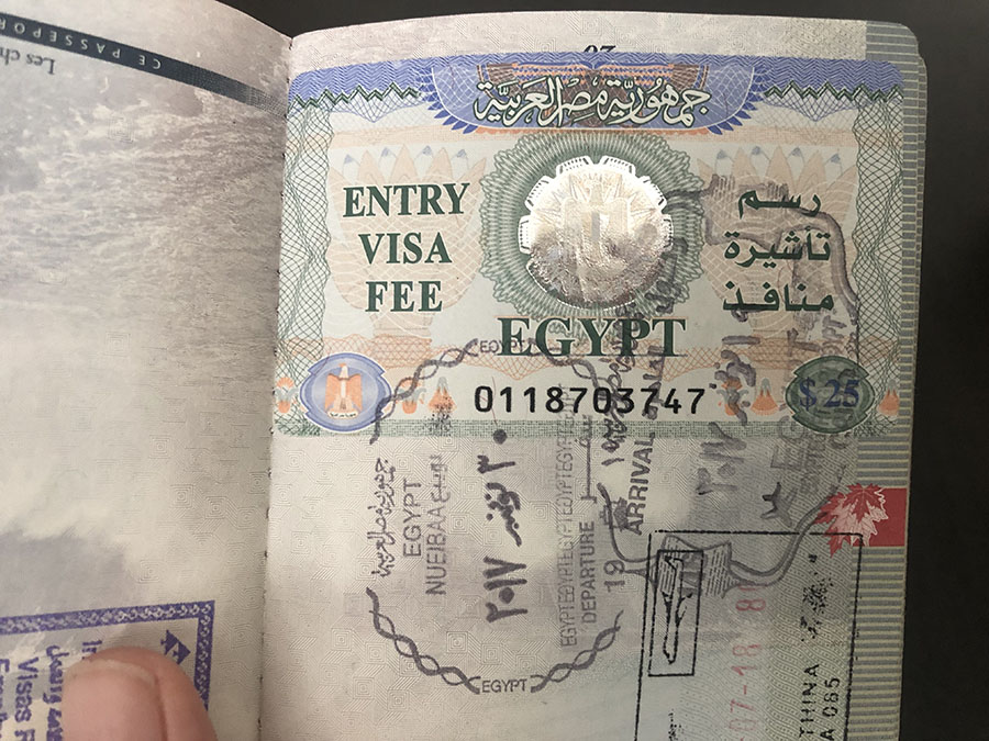 埃及签证盖章USD25